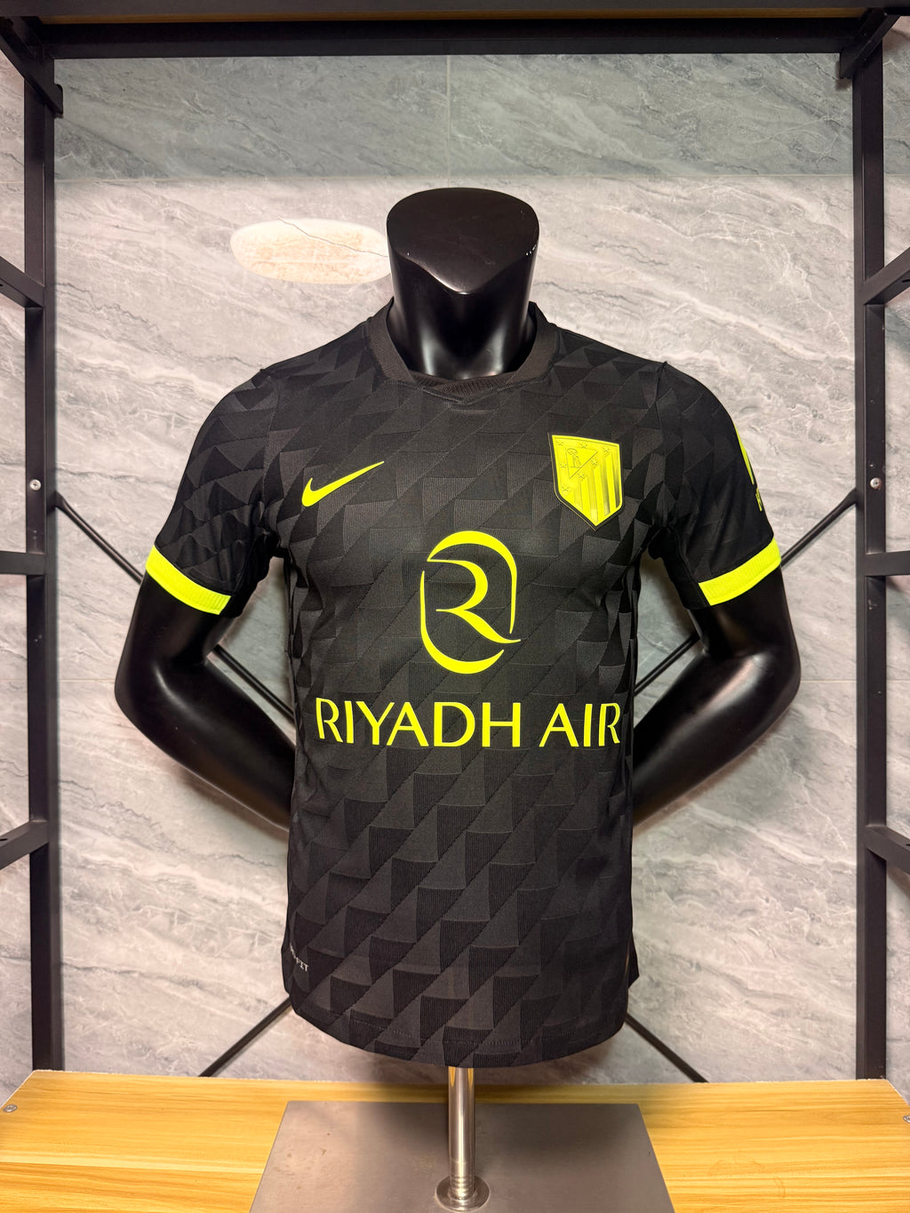 Atletico Madrid 2026/27 Black and Neon Yellow Away Shirt — Player Version — photo 1