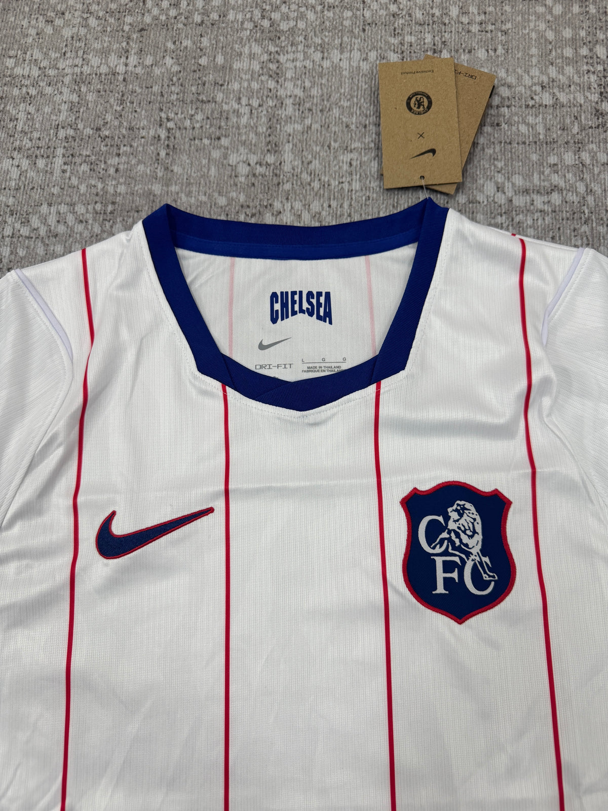 Chelsea 2026/27 White Pinstripe Third Shirt — Fan Version — photo 1