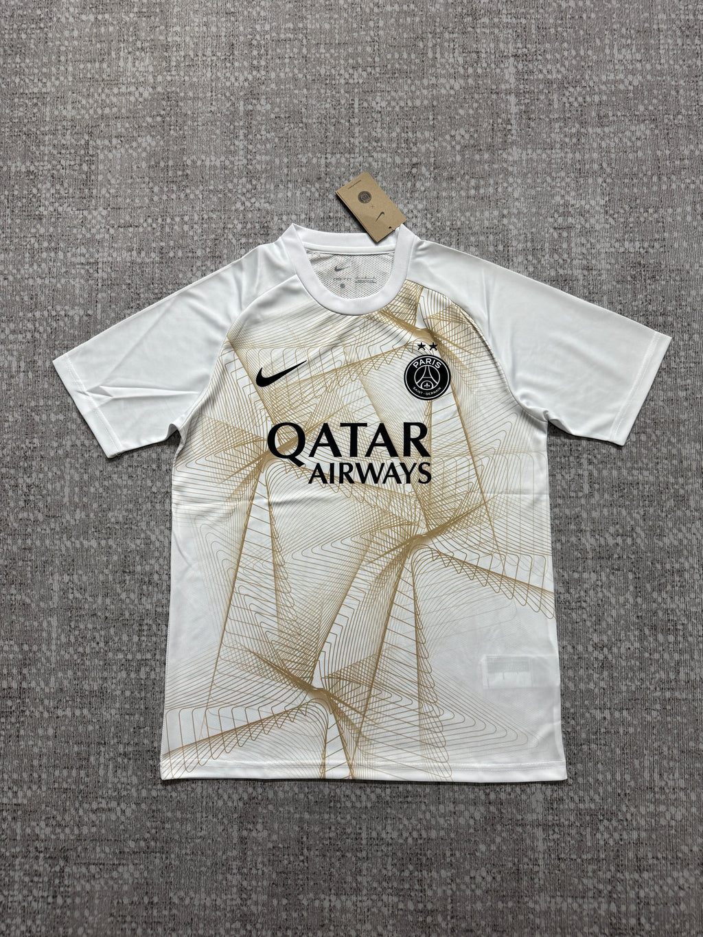Paris Saint-Germain 2026/27 White and Gold Champions League Pre-Match Shirt — photo 2