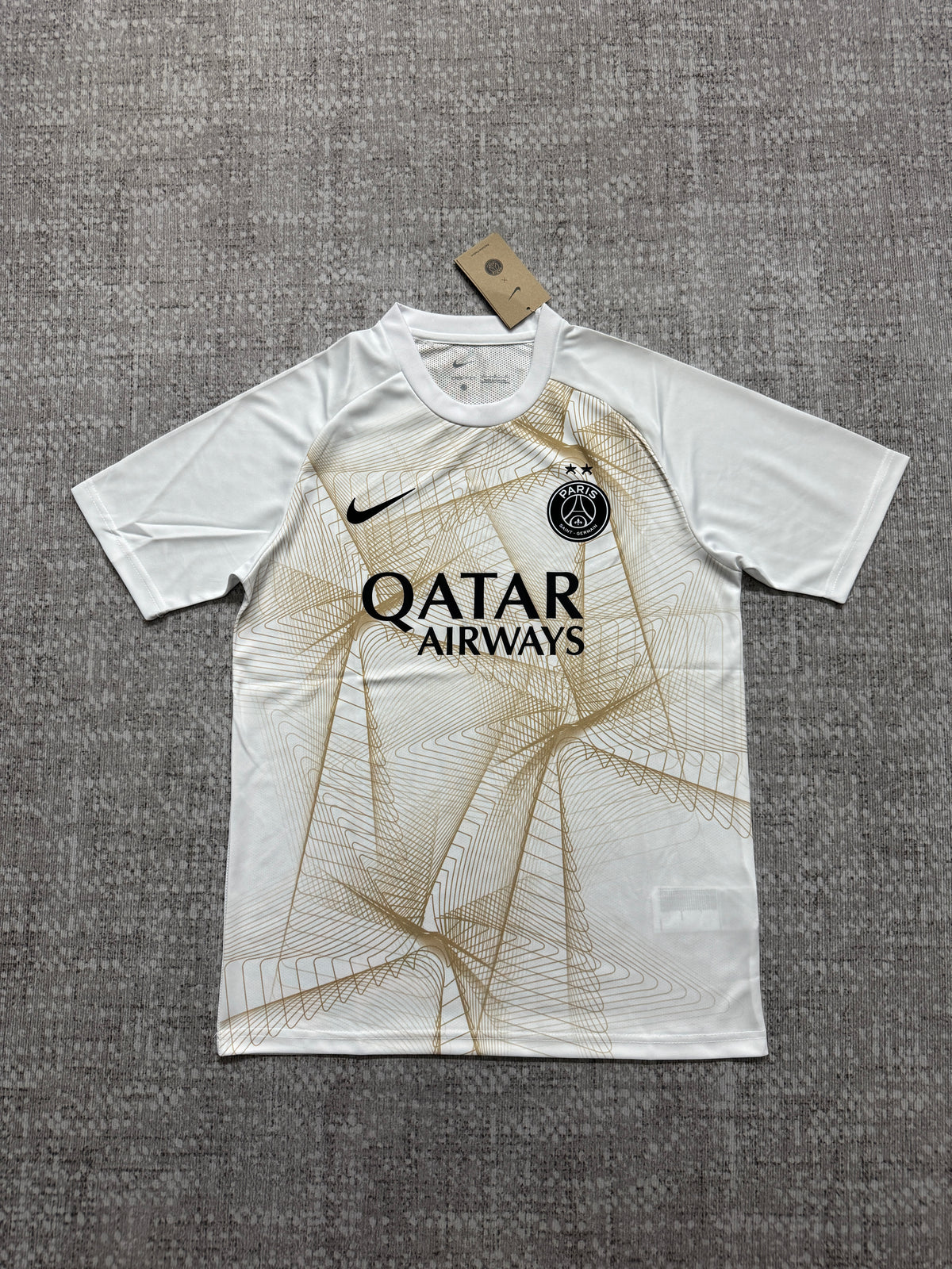 Paris Saint-Germain 2026/27 White and Gold Champions League Pre-Match Shirt — photo 2