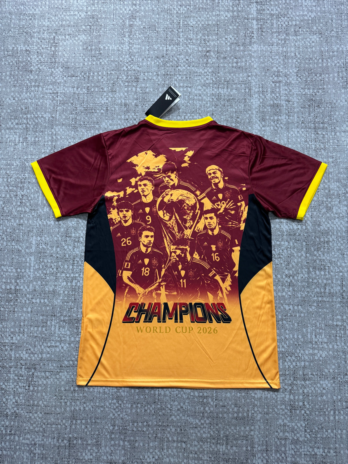 Spain 2026 Burgundy and Gold Commemorative Graphic Shirt — Fan Version — photo 3
